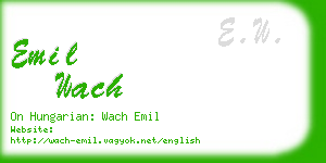 emil wach business card